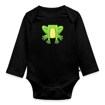 Costume de grenouille Carnaval Carnaval Grenouille - Body Bébé bio manches longues - noir - Devant