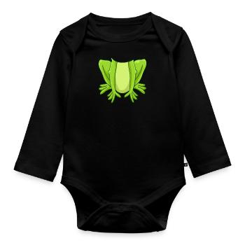 Funny Frog Costume Carnival Carnival - Organic Longsleeve Baby Bodysuit - black - Front