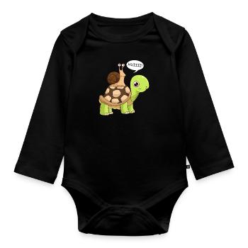 Sarcasme Speed Wheee! Escargot - Body Bébé bio manches longues - noir - Devant