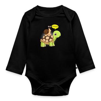Sarcasme Speed Wheee! Escargot - Body Bébé bio manches longues - noir - Devant