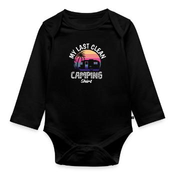Mein letztes sauberes Camping Shirt - Baby Bio-Langarm-Body - Schwarz - Vorne