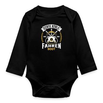 De vrais gars conduisent un bateau Papa Boater Sailors - Body Bébé bio manches longues - noir - Devant