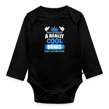 Voici à quoi ressemble un papa bonus vraiment cool - Body Bébé bio manches longues - noir - Devant