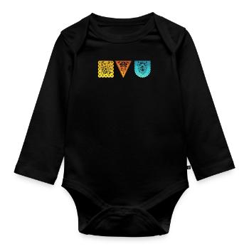 Dias de los Muertos Mexico Holiday - Organic Longsleeve Baby Bodysuit - black - Front
