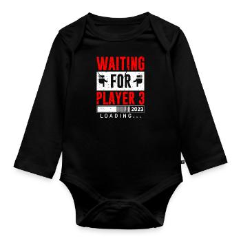 En attendant la naissance du futur père joueur 3 - Body Bébé bio manches longues - noir - Devant