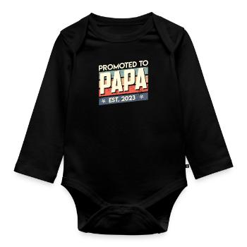 Papa 2023 - Body Bébé bio manches longues - noir - Devant