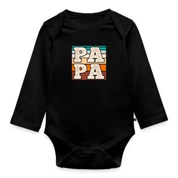 Dad - Organic Longsleeve Baby Bodysuit - black - Front