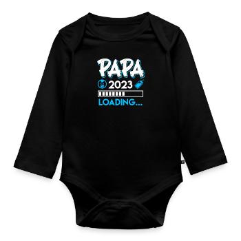 Papa 2023 loading Dad-to-be Father 2023 - Organic Longsleeve Baby Bodysuit - black - Front