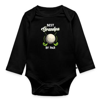 Bester Opa by Par Golfer Opa Golf Großvater - Baby Bio-Langarm-Body - Schwarz - Vorne
