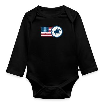 USA Équitation USA Rider Usa Rider - Body Bébé bio manches longues - noir - Devant