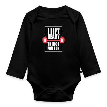 Gym Thérapeute Fitness Entraîneur personnel - Body Bébé bio manches longues - noir - Devant
