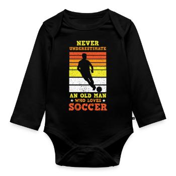 Football Footballers Football players Men's football - Organic Longsleeve Baby Bodysuit - black - Front