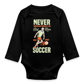 Football Footballers Football players Men's football - Organic Longsleeve Baby Bodysuit - black - Front