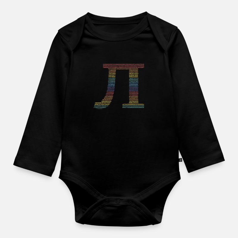 Pi Symbol Math Math Numbers Rainbow - Organic Longsleeve Baby Bodysuit - black