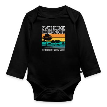 Afrika Liebhaber Tradition Reise Sprichwort - Baby Bio-Langarm-Body - Schwarz - Vorne