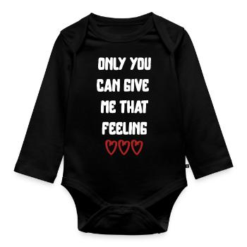 love love Saint-Valentin en amour Dicton anglais - Body Bébé bio manches longues - noir - Devant