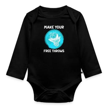 Make your free throws basketball - Organic Longsleeve Baby Bodysuit - black - Front