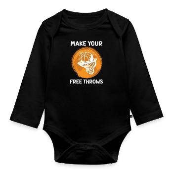 Make your free throws basketball - Organic Longsleeve Baby Bodysuit - black - Front