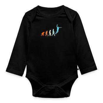 Basketball Evolution Basketball Player - Organic Longsleeve Baby Bodysuit - black - Front