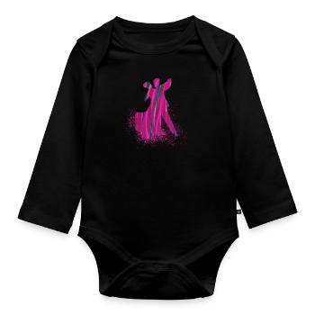 dance,pink,graffiti,couple dance,standard dance,couple - Organic Longsleeve Baby Bodysuit - black - Front