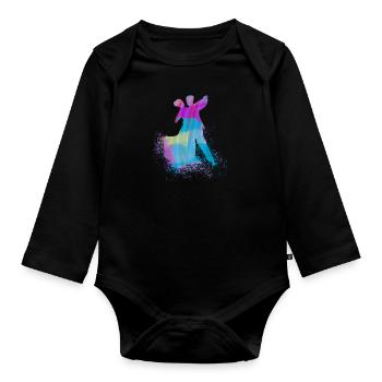 dance,blue,graffiti,couple dance,standard dance,couple - Organic Longsleeve Baby Bodysuit - black - Front