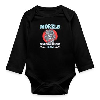 Morel Search & Rescue Team Mushroom Pickers - Organic Longsleeve Baby Bodysuit - black - Front