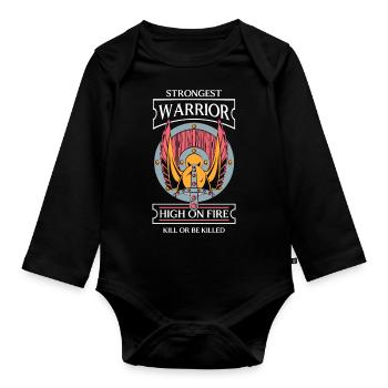 Odin Runen Asgard Mjolnir - Baby Bio-Langarm-Body - Schwarz - Vorne