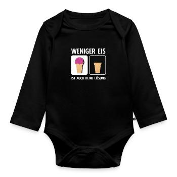 Weniger Eis ist auch keine Lösung - Baby Bio-Langarm-Body - Schwarz - Vorne