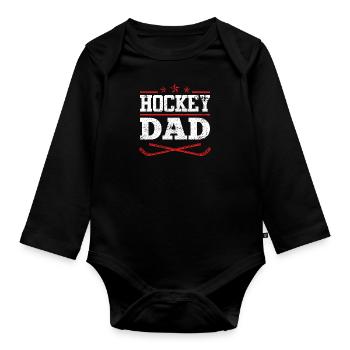 Hockey Dad - Baby Bio-Langarm-Body - Schwarz - Vorne