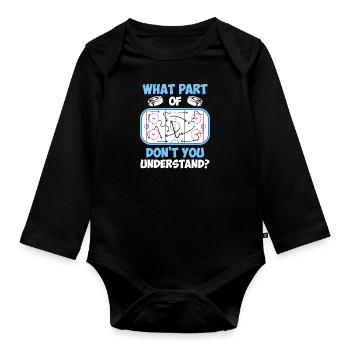 Eishockey Taktik Eishockeyspieler Eishockey - Baby Bio-Langarm-Body - Schwarz - Vorne
