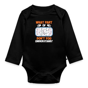 Eishockey Taktik Eishockeyspieler Eishockey - Baby Bio-Langarm-Body - Schwarz - Vorne