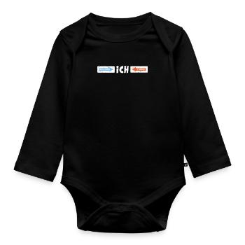 Verkehrsschilder Verkehrszeichen Fahrschule Spruch - Baby Bio-Langarm-Body - Schwarz - Vorne