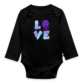 Ice Hockey Love Ice Hockey Women - Organic Longsleeve Baby Bodysuit - black - Front