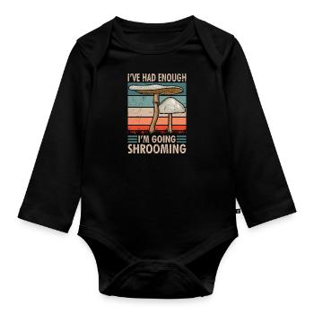 Je vais cueillir des champignons cueillette de champignons shrooming - Body Bébé bio manches longues - noir - Devant