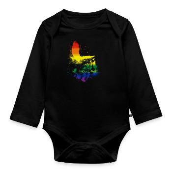 pigeons,oiseaux,troupeaux d’oiseaux,aigles,graffitis,LGBT - Body Bébé bio manches longues - noir - Devant