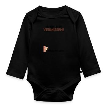 Wir werden dich vermissen Abschied Kollege - Baby Bio-Langarm-Body - Schwarz - Vorne