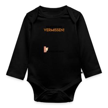 Wir werden dich vermissen Abschied Kollege - Baby Bio-Langarm-Body - Schwarz - Vorne