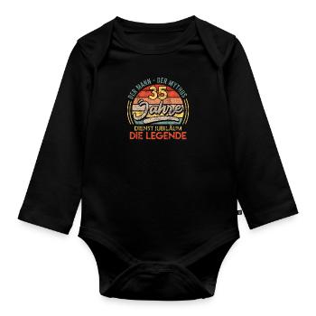 35 Jahre Dienstjubiläum 35 Dienstjahre - Baby Bio-Langarm-Body - Schwarz - Vorne