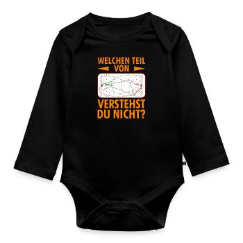 Eishockey Spieltaktik Hockey Coach Team - Baby Bio-Langarm-Body - Schwarz - Vorne