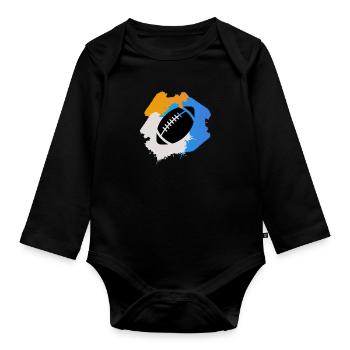 Rugby - Baby Bio-Langarm-Body - Schwarz - Vorne