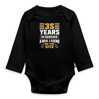 Service anniversary 35 years of work colleague - Organic Longsleeve Baby Bodysuit - black - Front