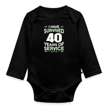 40 ans de travail Anniversaire de service 40 ans - Body Bébé bio manches longues - noir - Devant