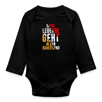 Legende im Ruhestand Arbeitskollege Rente - Baby Bio-Langarm-Body - Schwarz - Vorne