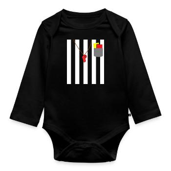 Tenue d’arbitre Devise Party Shiri - Body Bébé bio manches longues - noir - Devant