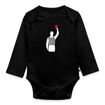 Carton rouge de l’arbitre Shiri faute - Body Bébé bio manches longues - noir - Devant