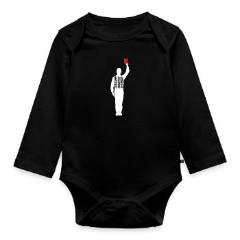 Carton rouge de l’arbitre Shiri faute - Body Bébé bio manches longues - noir - Devant