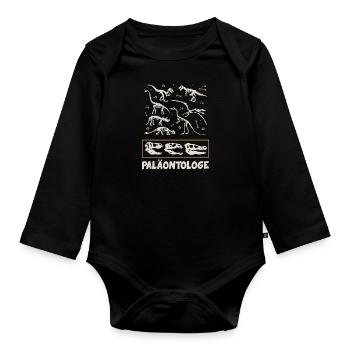 Paleontologist Dinosaurs Paleontology Bones - Organic Longsleeve Baby Bodysuit - black - Front