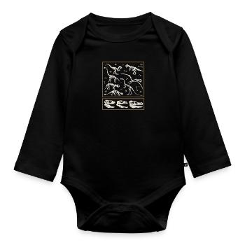 Paleontologist Dinosaurs Paleontology Bones - Organic Longsleeve Baby Bodysuit - black - Front