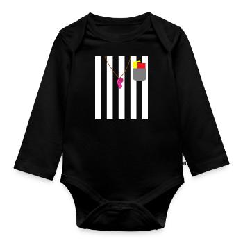 Tenue d’arbitre Devise Party Shiri - Body Bébé bio manches longues - noir - Devant
