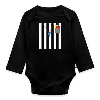 Tenue d’arbitre Devise Party Shiri - Body Bébé bio manches longues - noir - Devant